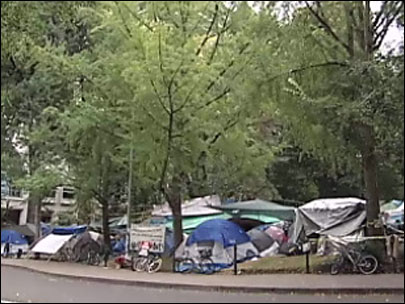 Occupy Portland's campsite in downtown Portland.  (Image: KATU)
