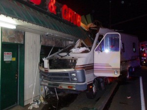 Sheriff's deputies said a man intentionally crashed his motor home into a Boring tavern.