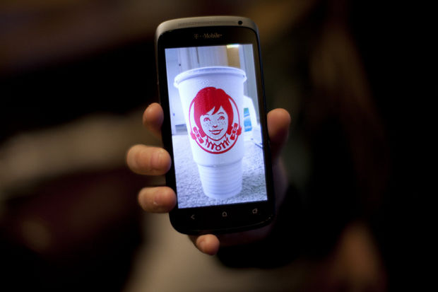 Melanie Carlson saw a hidden message in her Wendy's cup. It turned out there was one -- the letters "MOM."